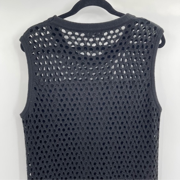 Lna Clothing Black boho Crochet Knit Beach Summer Coverup Dress Size Large - Picture 6 of 7